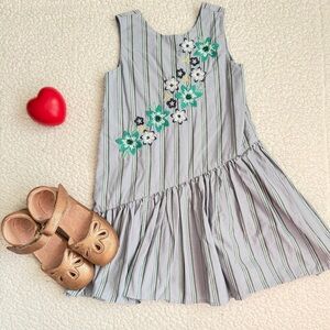 Tea Collection Blue and Green Striped Dress